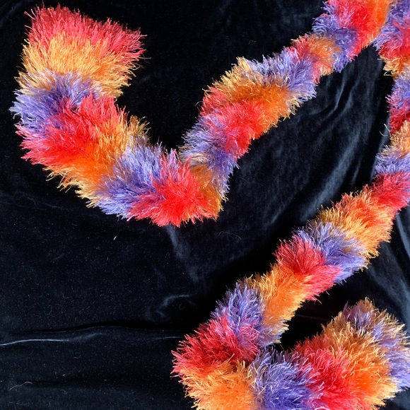 Multicolor fuzzy fashion scarf - Picture 2 of 2